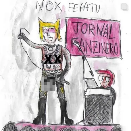 Ilustración punk a mano alzada del Jornal Fanzinero, ejemplo del estilo gráfico que aparece en el PESTUGACLUB